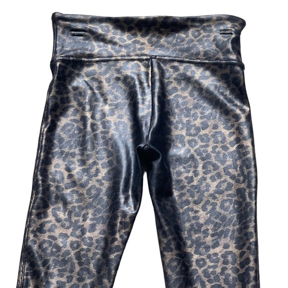 Spanx Women’s Faux Leather Leopard Print Metallic Shapping Leggings Size S - Picture 8 of 12